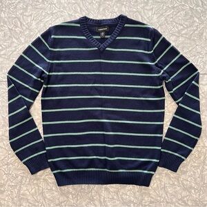 Nordstrom Kids Striped Sweater, Navy & Green, Size XXL